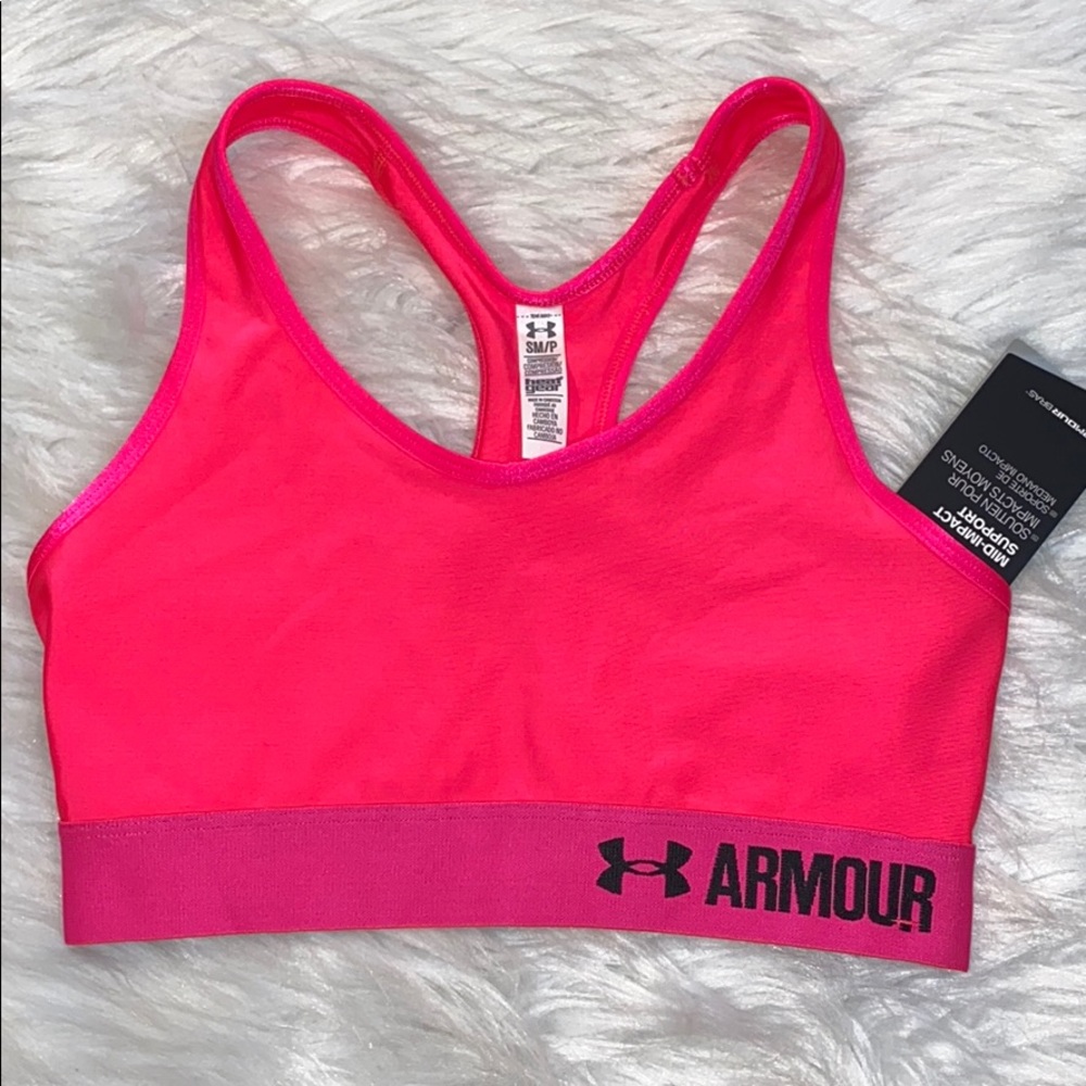 Pink Under Armour Sports Bra